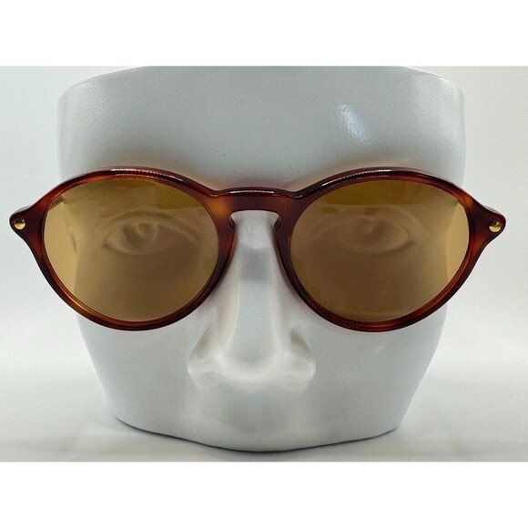 NEW VTG Sunglasses Round Plastic Tortoise Style | Brown Lens #849 Made In Italy main image 9